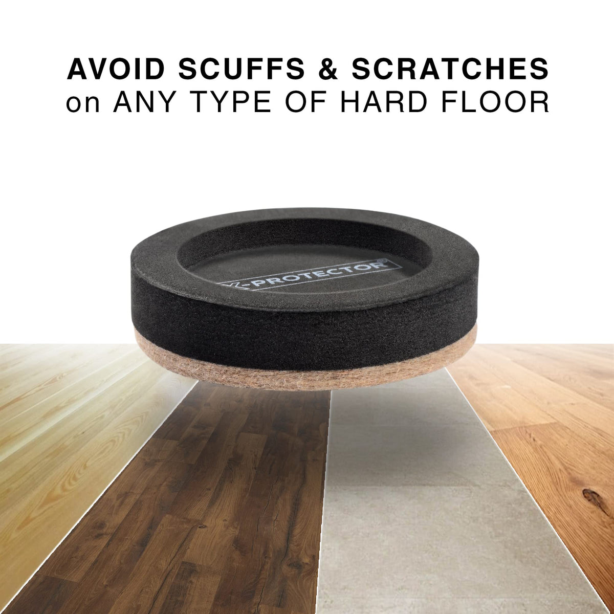X-Protector felt slider in action moving heavy furniture without floor damage