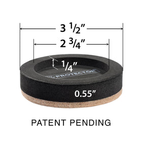 X-Protector felt slider under a furniture leg for easy, non-scratch movement