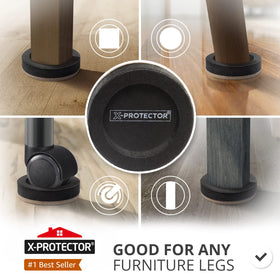 X-Protector felt slider on wood floor demonstrates smooth glide and floor protection