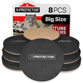 X-Protector felt sliders pack used on hardwood floors to prevent scratches.