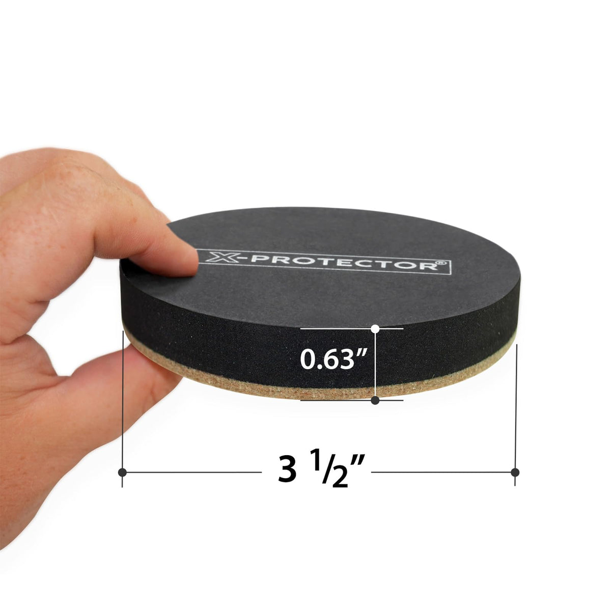 Close-up of X-Protector felt surface enabling smooth gliding on wood floors