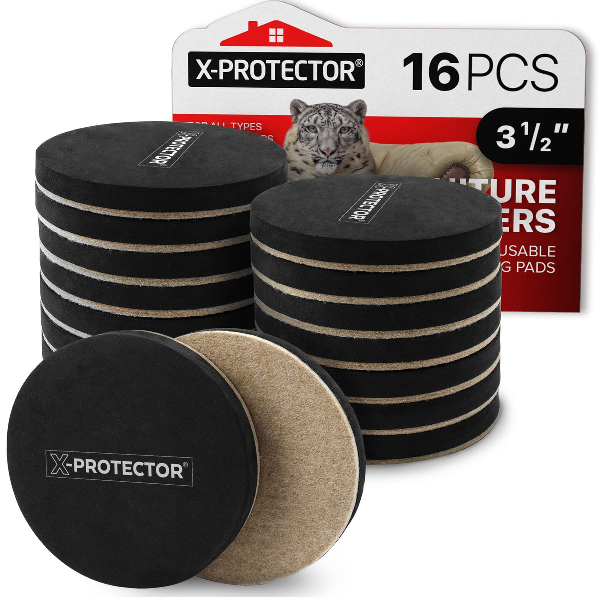 X-Protector felt sliders on hardwood floor protecting surfaces while moving heavy furniture