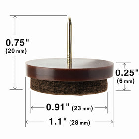 Durable padding protects parquet and laminate floors with reliable 1.1 inch felt pads