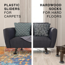 X-Protector floor-friendly design minimizes friction and scuffs on hard surfaces.