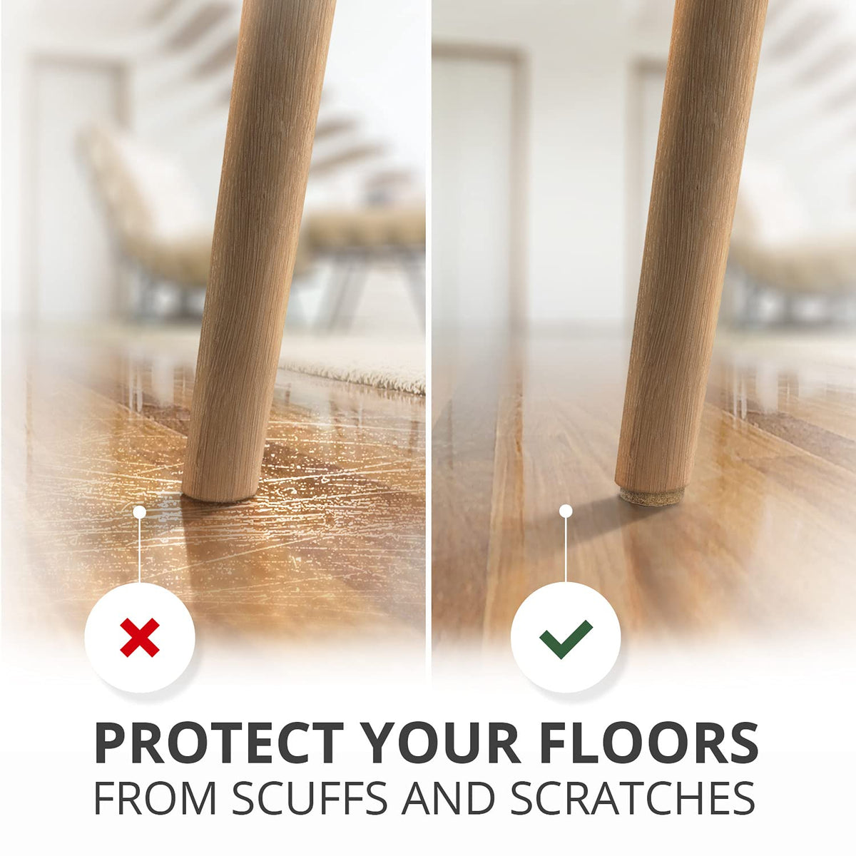 X-PROTECTOR felt pads with easy-apply backing for smooth glides.