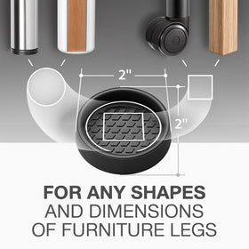 Eight-pack X-Protector furniture cups shown for versatile floor protection.