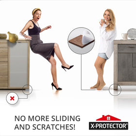 X-Protector furniture leg pad shields surfaces while moving chairs and tables