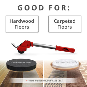 X-Protector pads placement after lifting protects floors during slider use