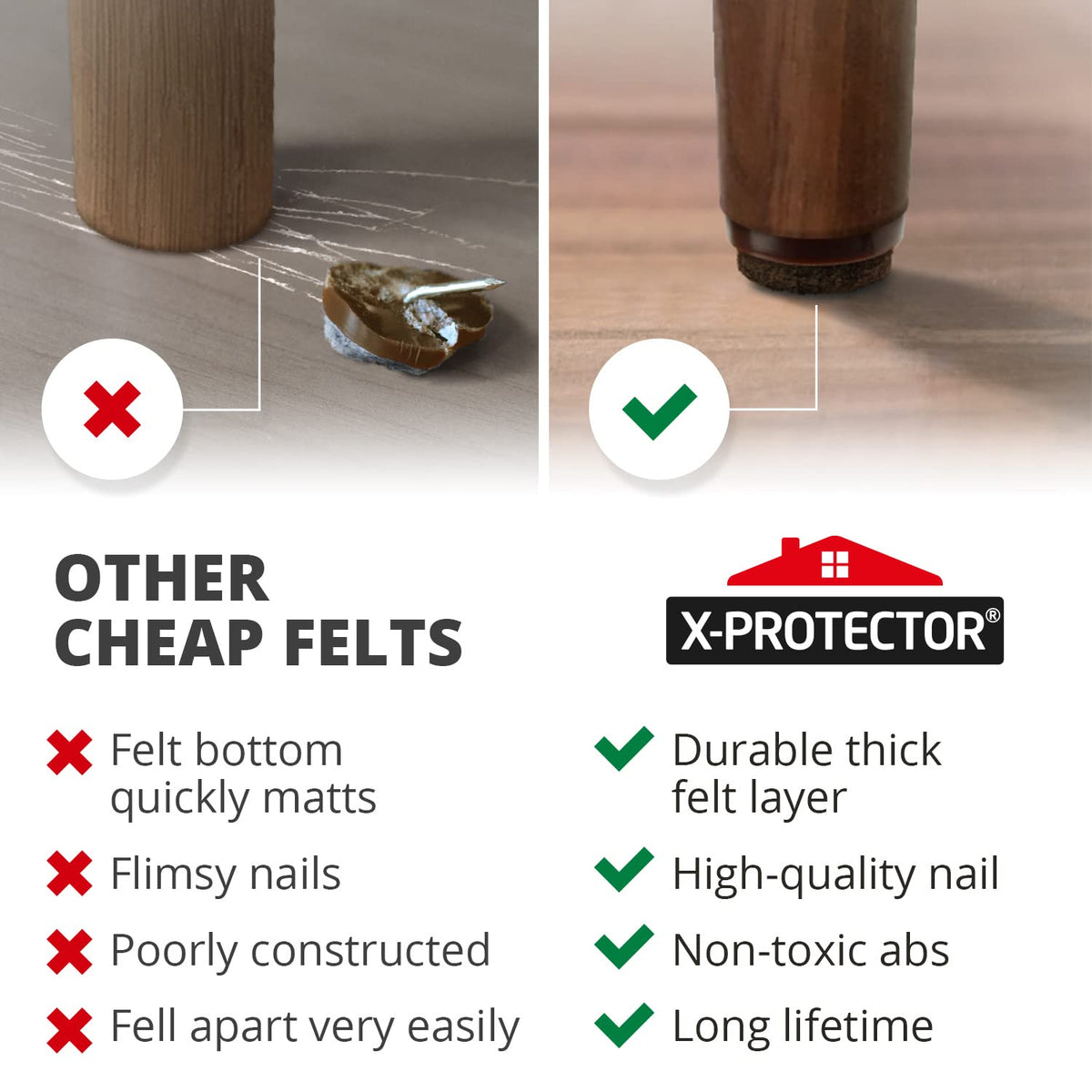 X-Protector pad protects hardwood floors from furniture movement