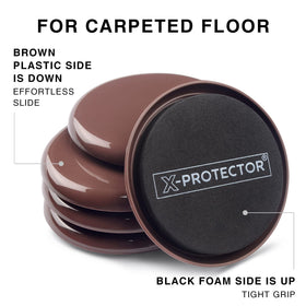 X-Protector multi-surface kit enables smooth moves across carpet and wood.