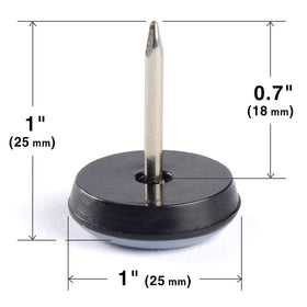 X-Protector nail-on chair sliders in grey secure grip on wooden legs.