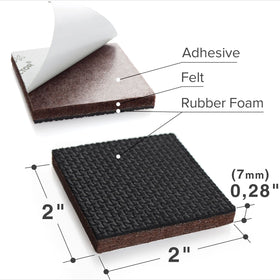 X-Protector non-slip pad under bed leg guards wood floors from scuffs.