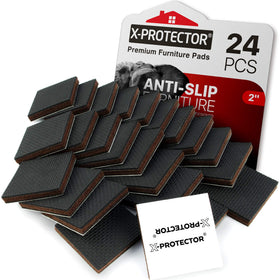 X-Protector non-slip pad on sofa legs protects floors and keeps furniture in place.