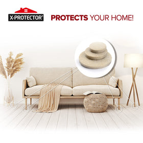 X-PROTECTOR beige pads pack keeps floors protected and furniture moving quietly.