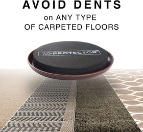 Reusable, glue-free pads grip furniture securely for repeated carpet use.