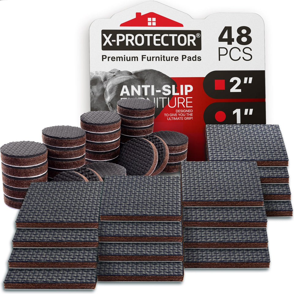 X-Protector round 1in pad providing floor protection and anti-slip stability for furniture