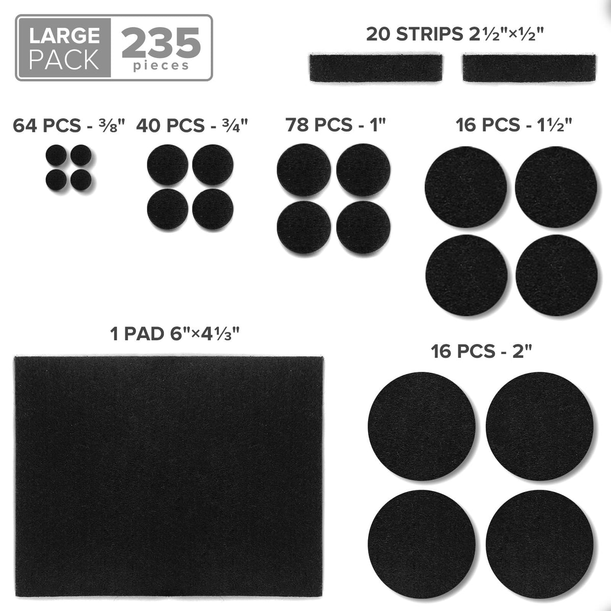 X-Protector sandpapers included to clean furniture feet before applying pads.