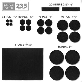 X-Protector sandpapers included to clean furniture feet before applying pads.