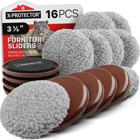 X-Protector sliders pack 8+8 for easy furniture movement on any surface.