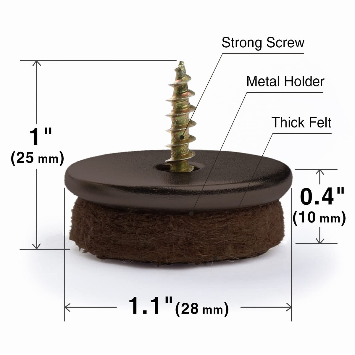 X-Protector wood floor protector 1.1-inch fits legs for easy movement.
