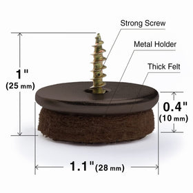 X-Protector wood floor protector 1.1-inch fits legs for easy movement.
