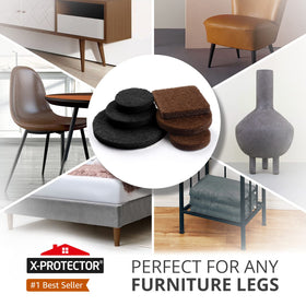 X-Protector wood floor protectors with anti-scratch felt for furniture