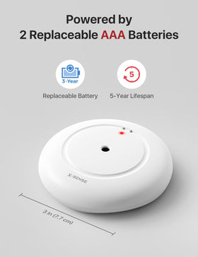 X-Sense SWS51 bottom probes provide broader water coverage in basements and laundry areas.