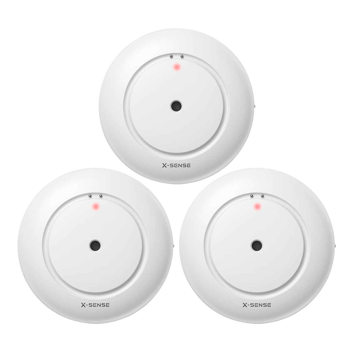 X-Sense SWS51 leak detector top probes detect moisture early for kitchen or bathroom alerts.