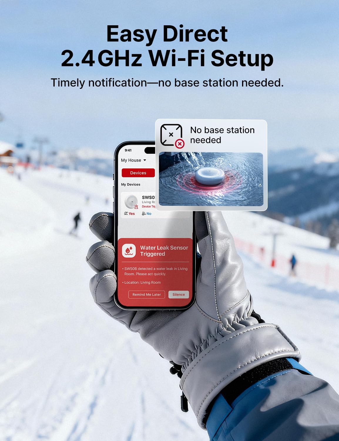 X-Sense SWS0B temperature sensor aids leak-related risk management.