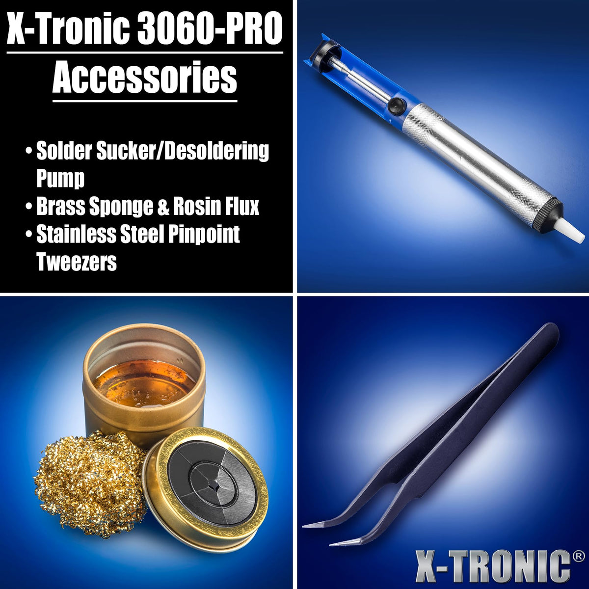 X-Tronic 3060-PRO brass sponge with flux for tip cleaning.
