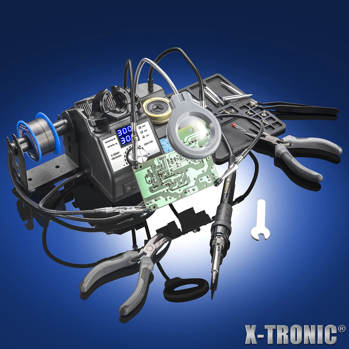 X-Tronic 3060-PRO mini mag lamp for focused workspace lighting.