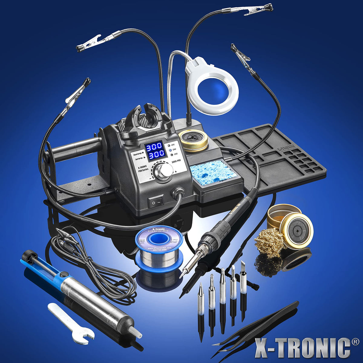 X-Tronic 3060-PRO soldering iron tip ready for stable heat delivery.
