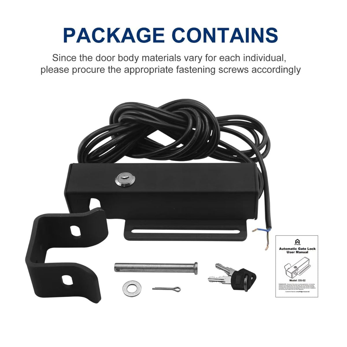 X X-HOUSE electric lock with 16-foot cable for reliable power.