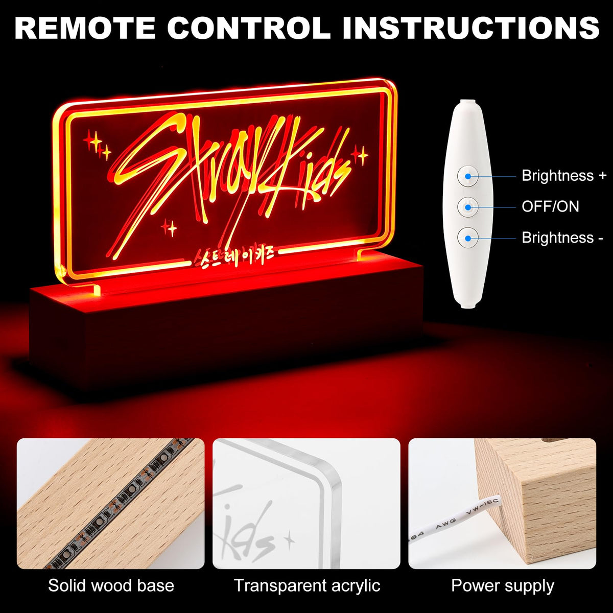 X9H8N9 Stray LED Night Light acrylic panel creates sleek, modern glow