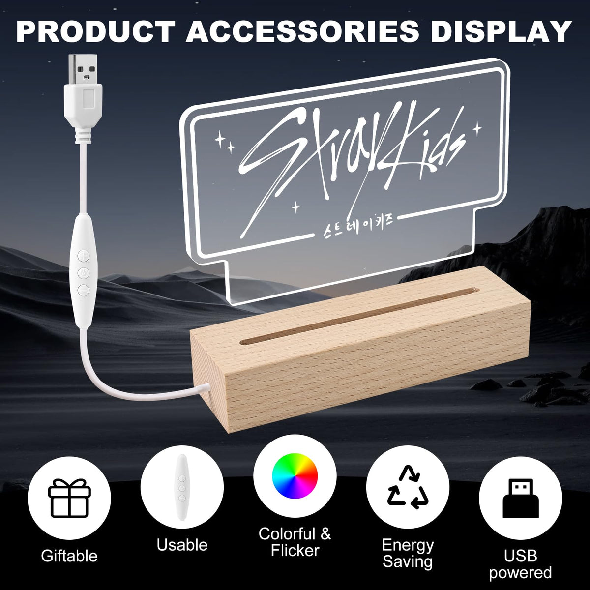 X9H8N9 Stray LED Night Light creates bedroom ambient lighting