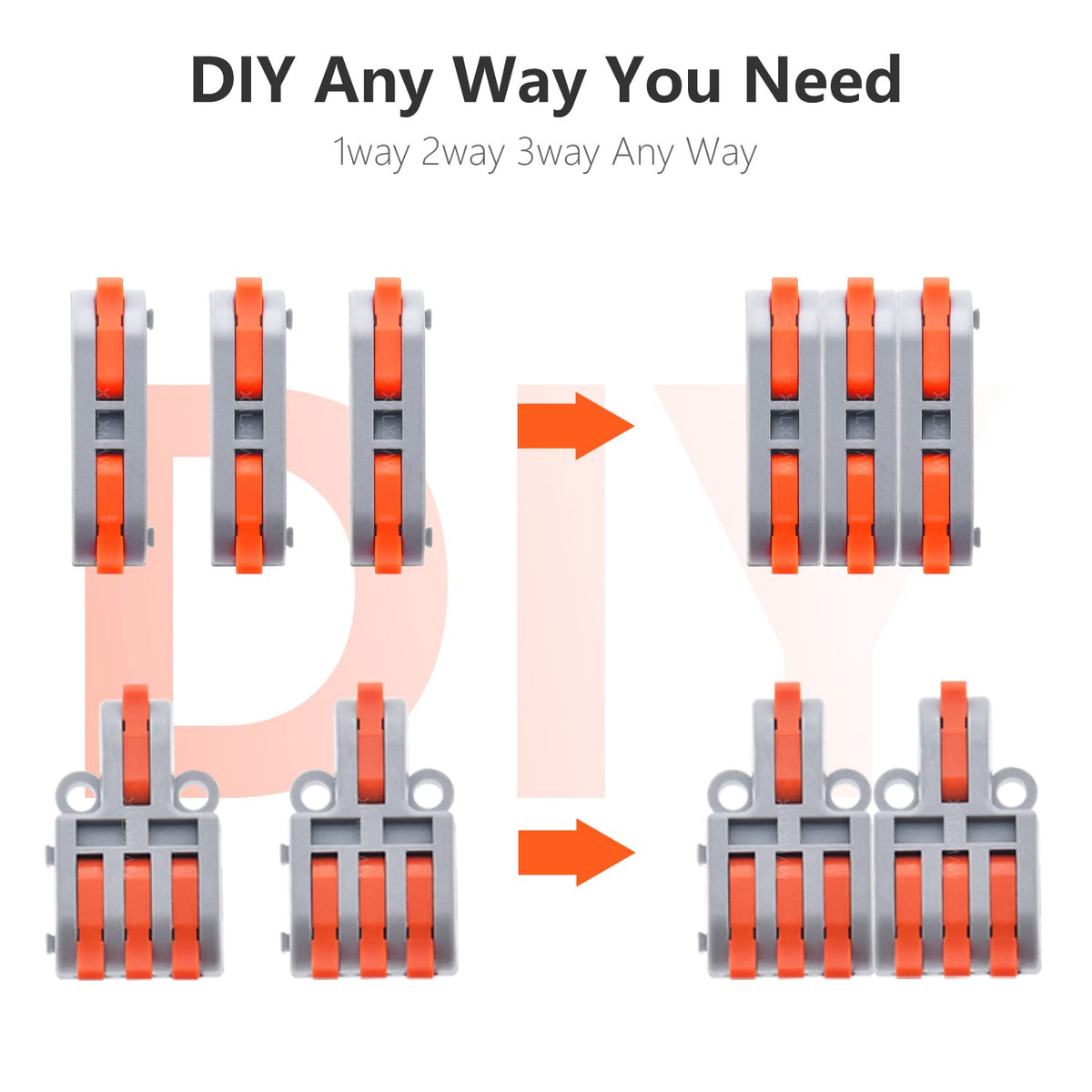 XALXMAW lever connector 1in-3out: efficient wiring for multi-wire setups.