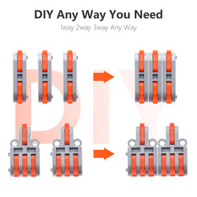 XALXMAW lever connector 1in-3out: efficient wiring for multi-wire setups.