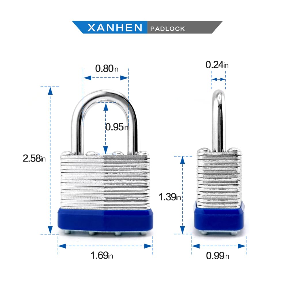 XanHen 40mm hardened shackle padlock for strong security