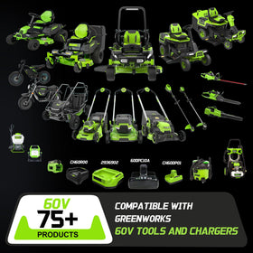 XAVITO 60V 5.0Ah compact dimensions designed for Greenworks compatibility.