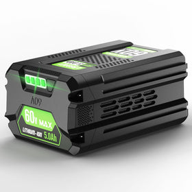 XAVITO 60V 5.0Ah battery front view, upgrade for longer runtimes.