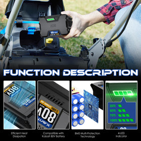 XAVITO 80V 3.0Ah charging setup with charger illustrates quick top-up.