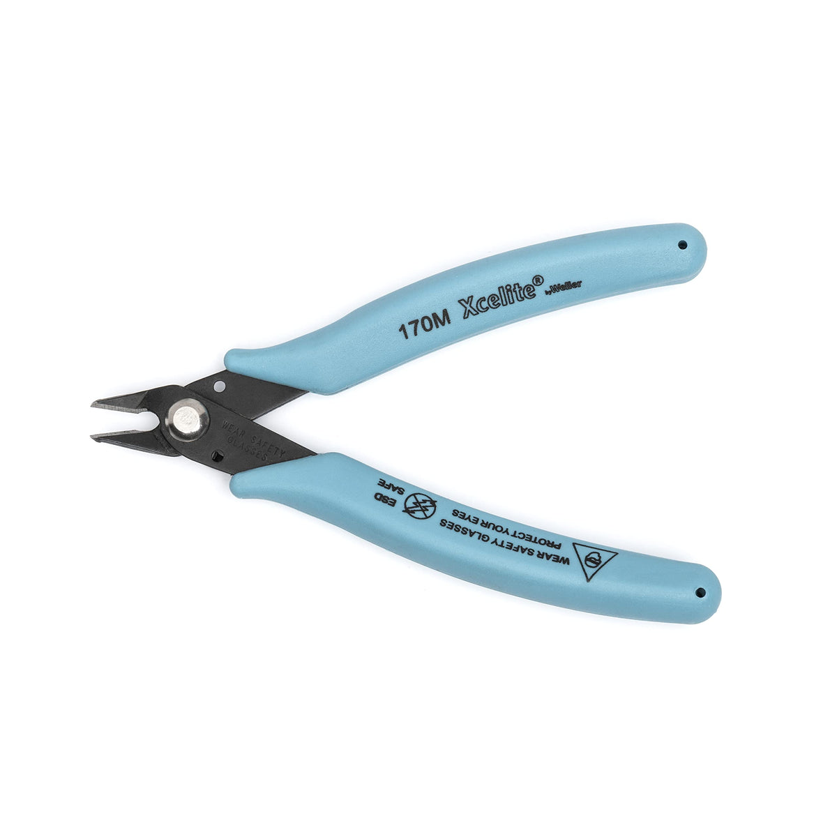 Xcelite 5 in. static-dissipative shear cutter front view showing anti-static design for electronics