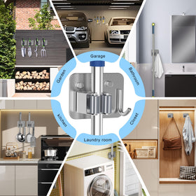 XCIXCI silver finish blends with decor while keeping cleaning gear tidy