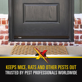 Xcluder door sweep showing rubber seal that improves weather sealing.