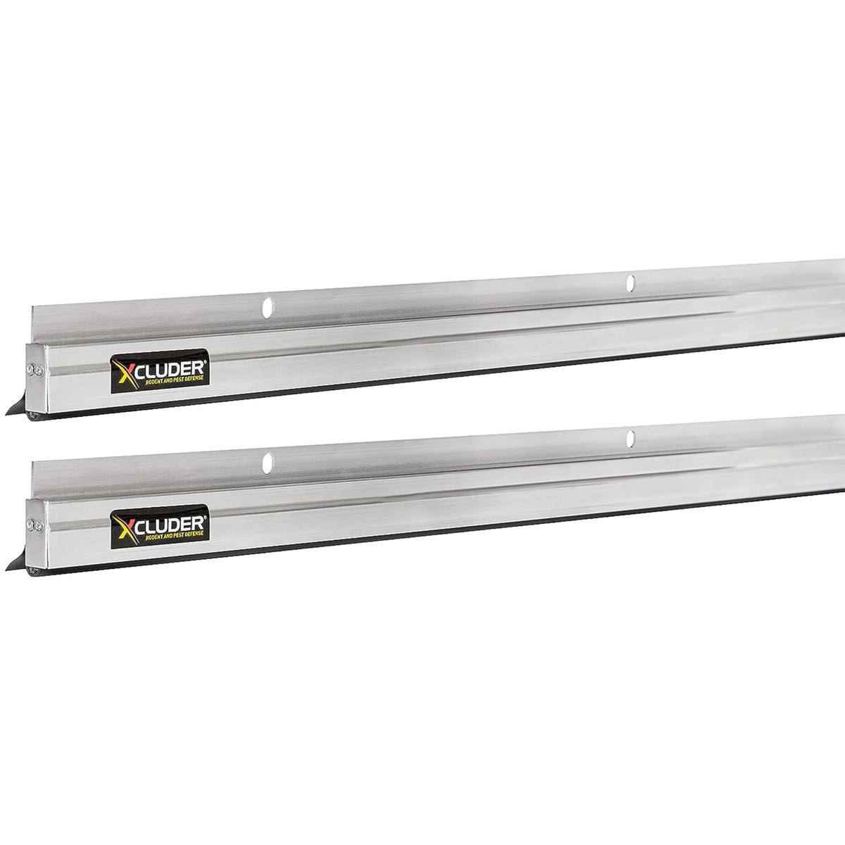 Xcluder low-profile door sweep with aluminum frame for discreet pest protection under doors.