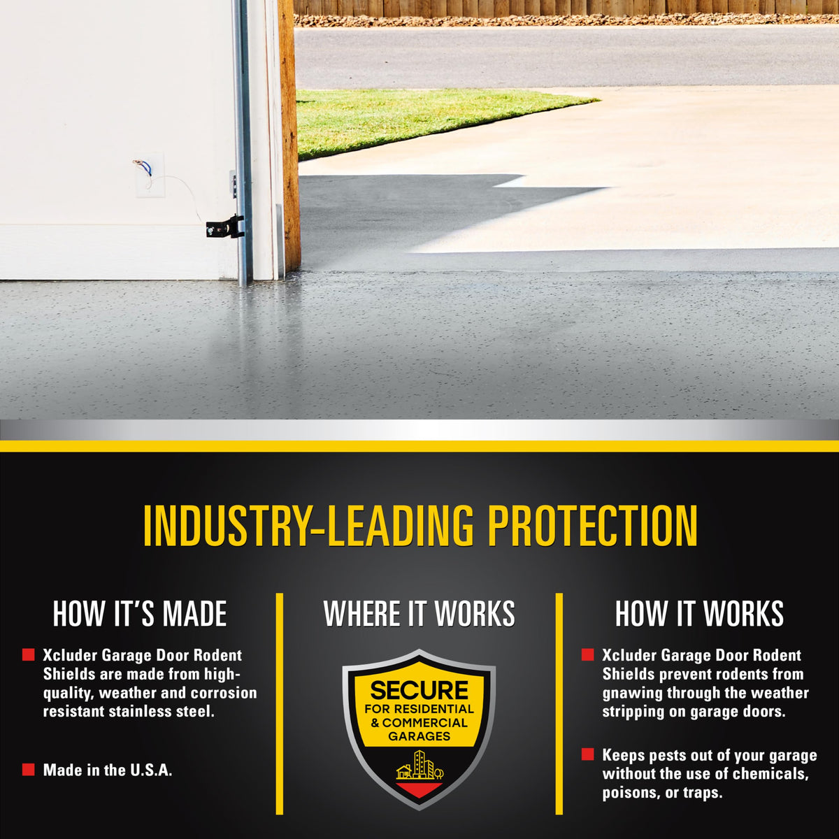 Xcluder two-door kit installed for comprehensive garage protection.