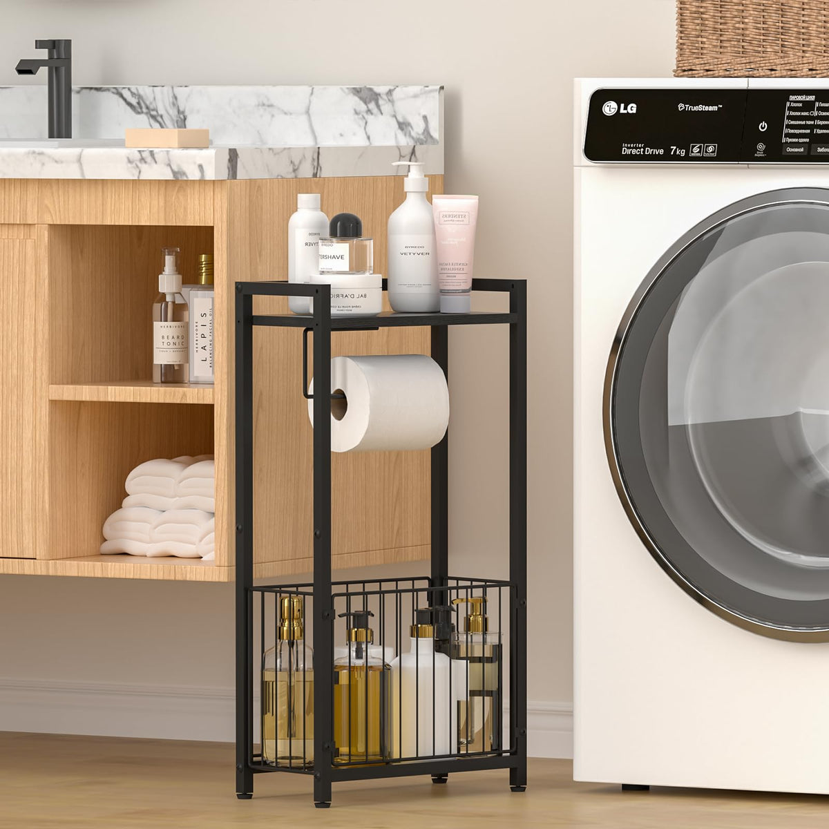 X-cosrack 24.21-inch tall profile fits neatly under the sink.