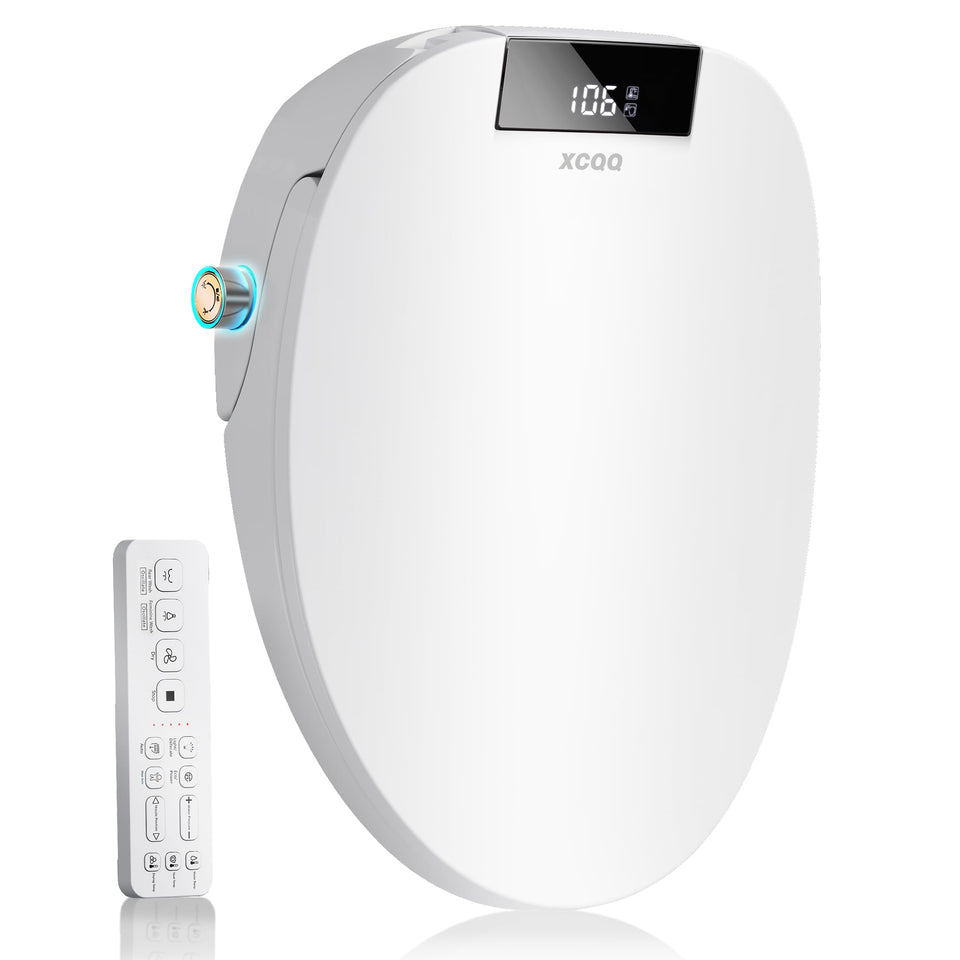 XCQQ Electric Bidet Seat with remote control for easy adjustments.