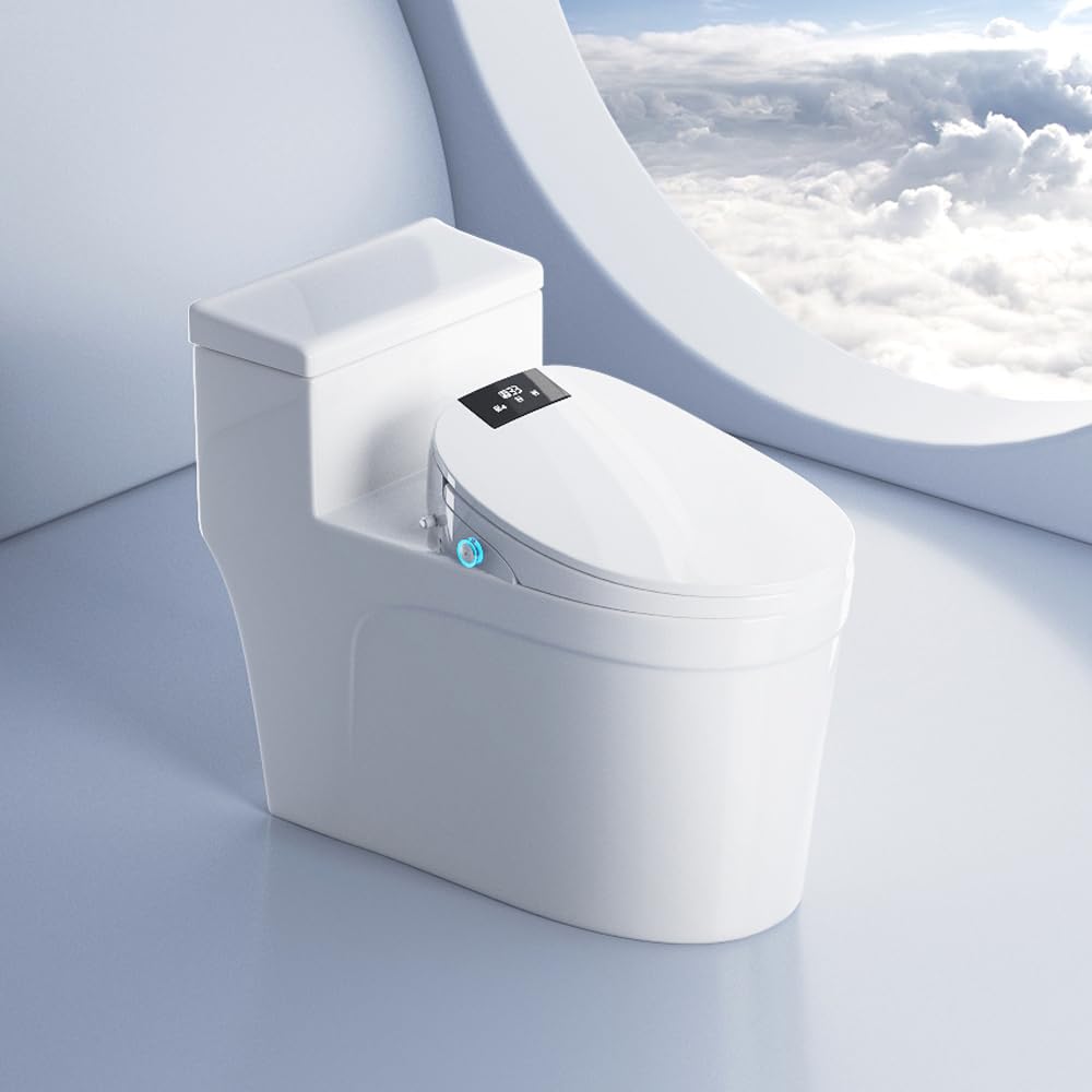 XCQQ Electric Bidet Seat self-cleaning nozzle activates before and after use.