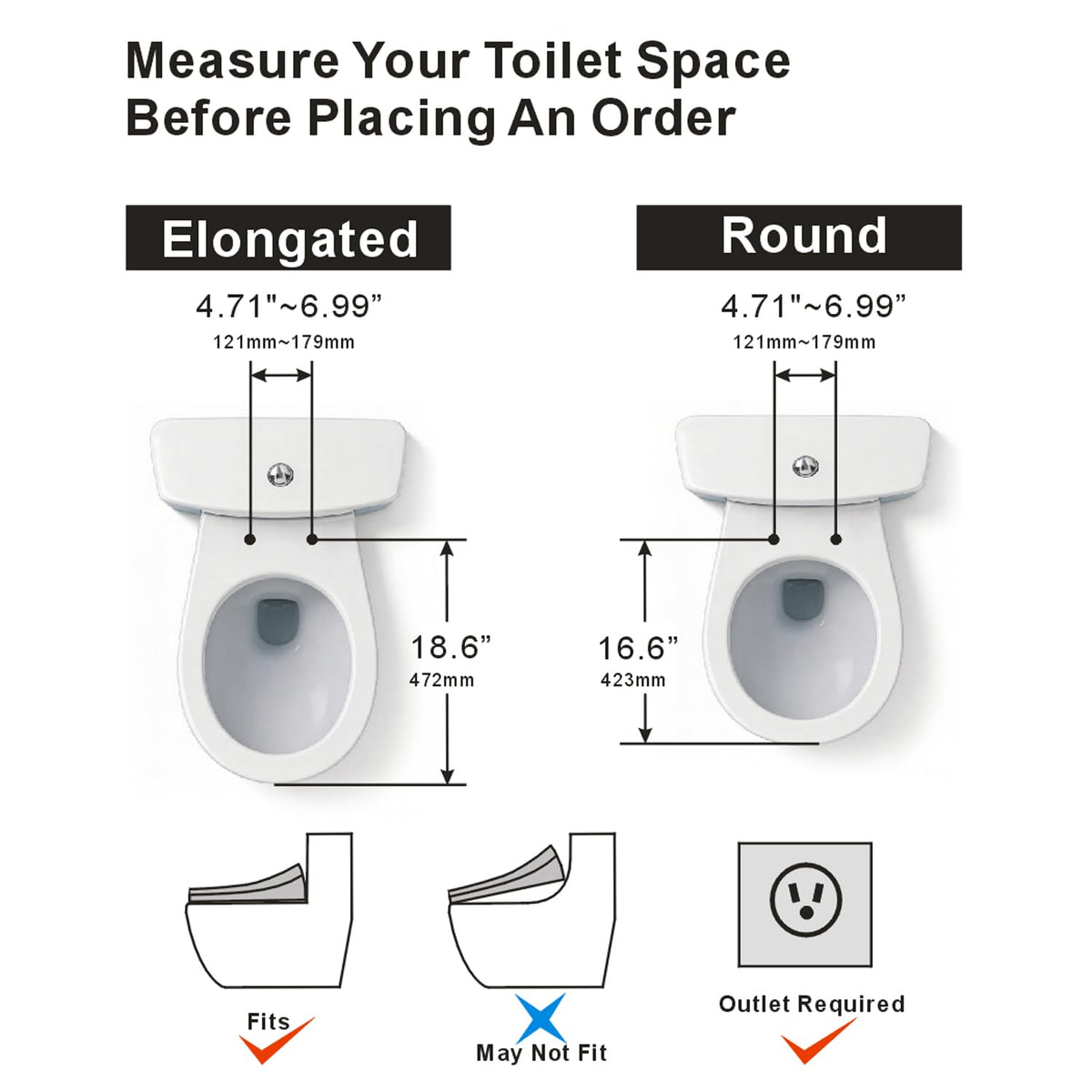 XCQQ Electric Bidet Seat warm water wash with adjustable temperature.